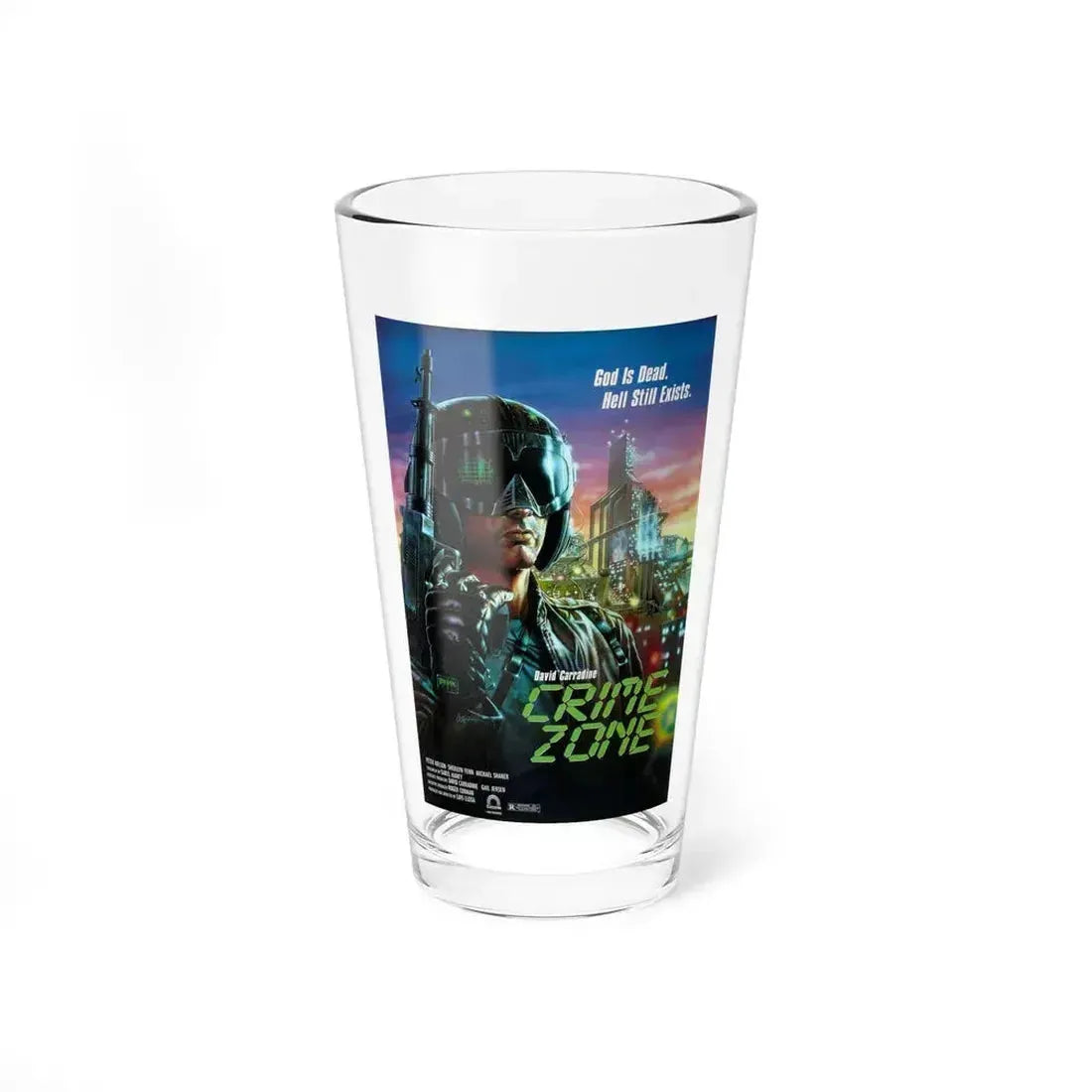 CRIME ZONE 1988 Movie Poster - Pint Glass 16oz 16oz - Go Mug Yourself