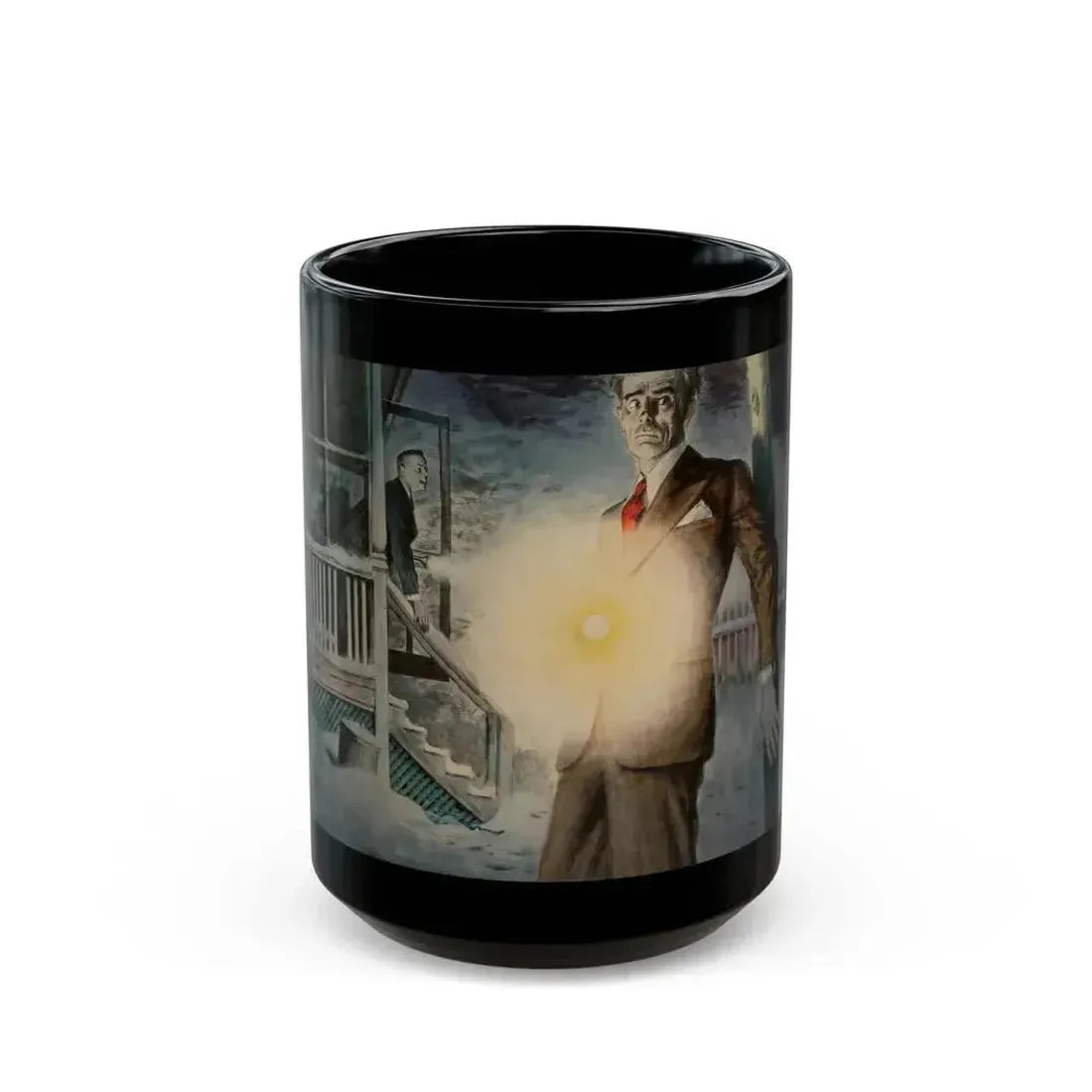Crimson Friday, Woman's Home Companion interior illustration, December 1942 - Black Coffee Mug 15oz - Go Mug Yourself