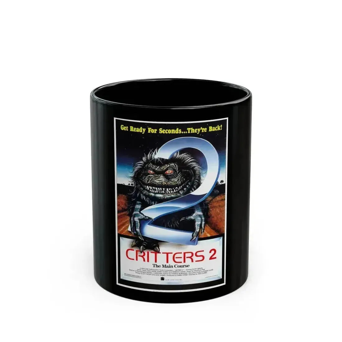 CRITTERS 2 THE MAIN COURSE 1988 Movie Poster - Black Coffee Mug 11oz - Go Mug Yourself
