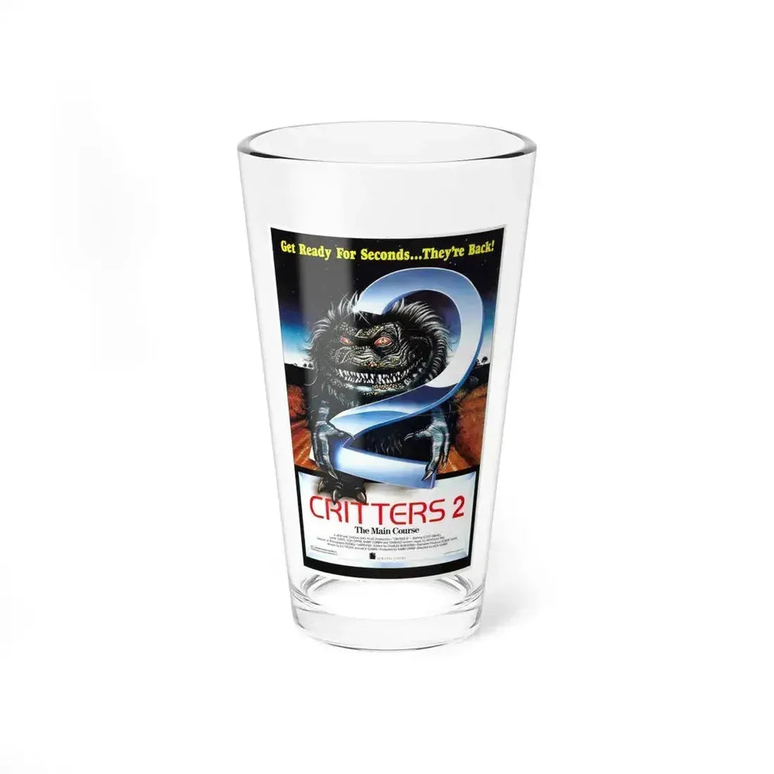 CRITTERS 2 THE MAIN COURSE 1988 Movie Poster - Pint Glass 16oz 16oz - Go Mug Yourself