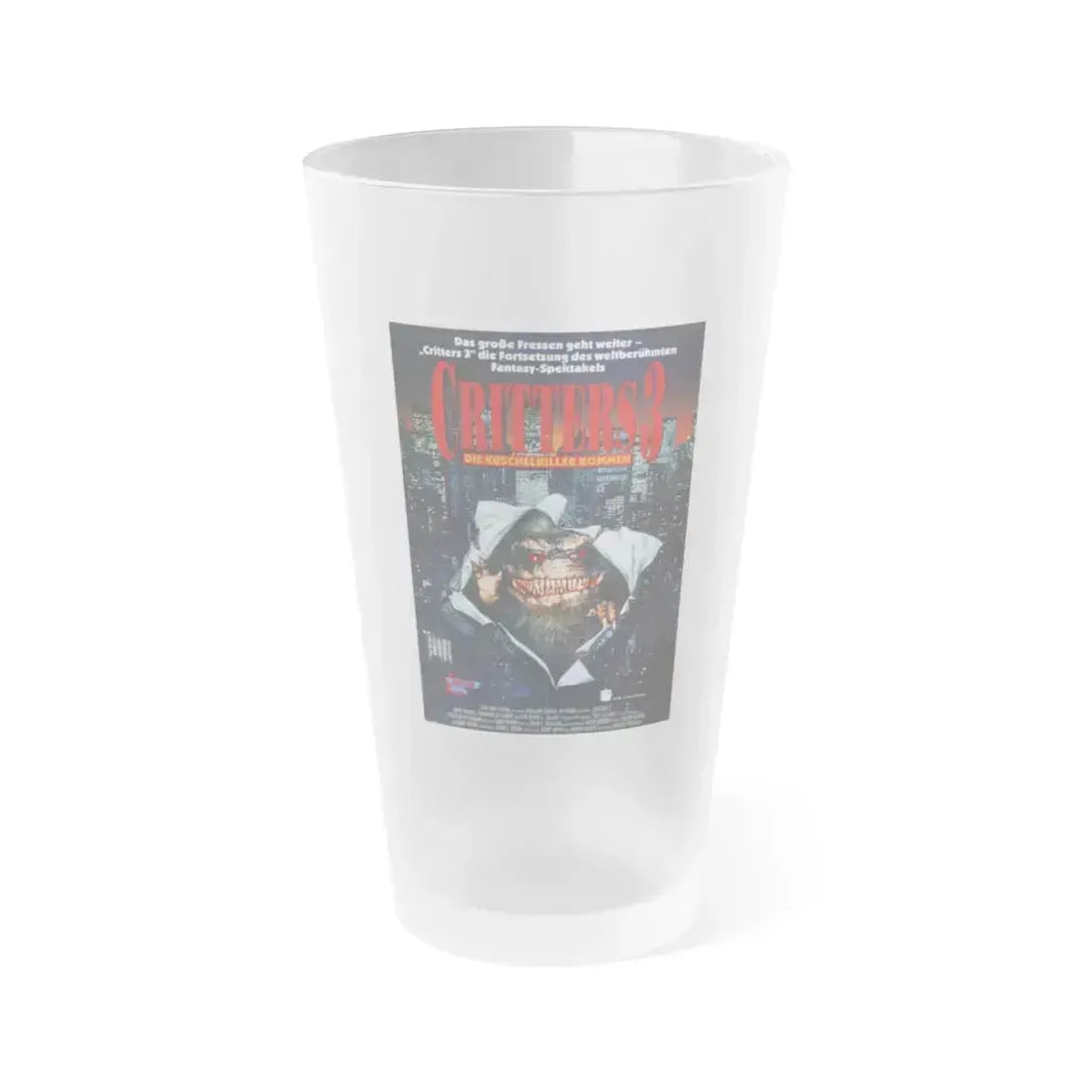 CRITTERS 3 (GERMAN) 1991 Movie Poster - Frosted Pint Glass 16oz 16oz Frosted - Go Mug Yourself