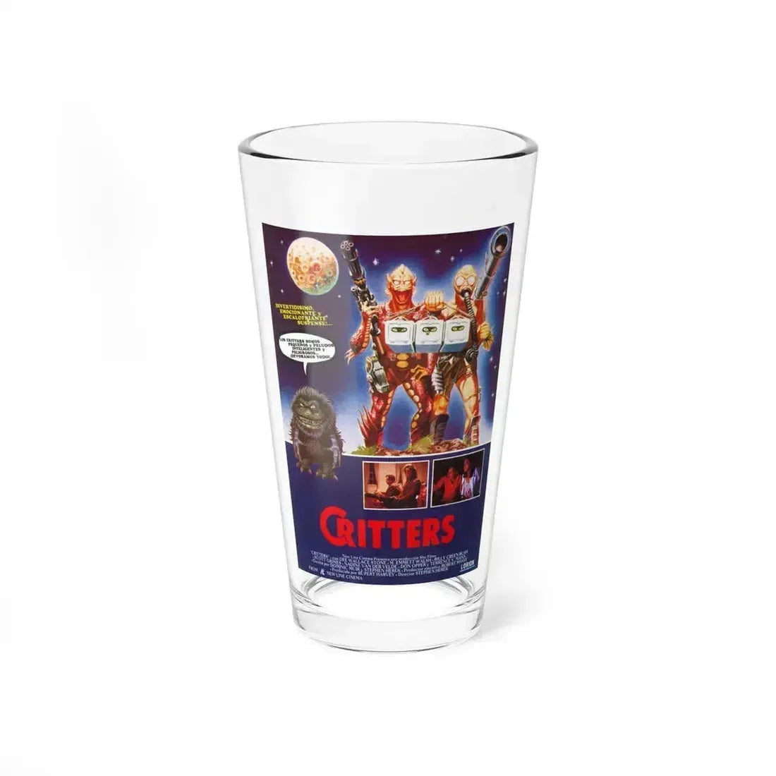 CRITTERS (SPANISH) 1986 Movie Poster - Pint Glass 16oz 16oz - Go Mug Yourself