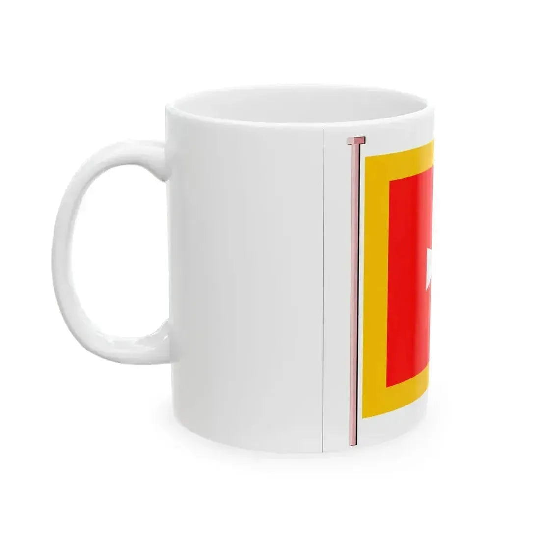Crnogorska stotinaska zastava iz vremena knjaza Danila sa zlatno zutim porubom (Montenegro) White Coffee Mug - Go Mug Yourself