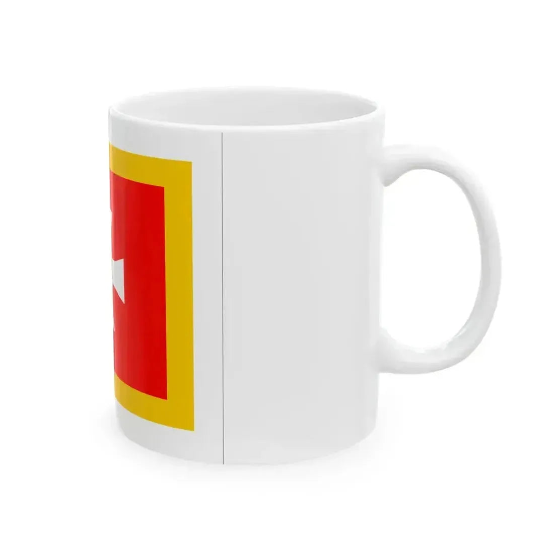 Crnogorska stotinaska zastava iz vremena knjaza Danila sa zlatno zutim porubom (Montenegro) White Coffee Mug - Go Mug Yourself