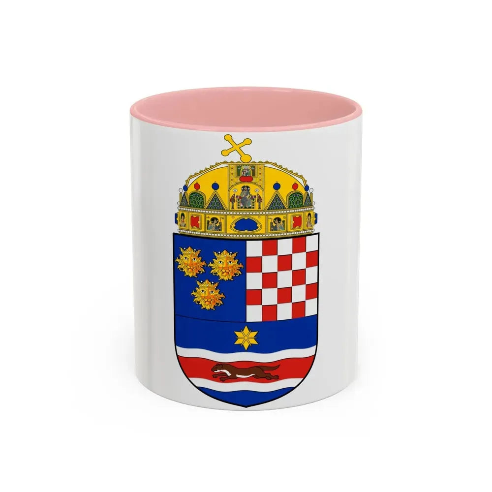 Croatia Country History (with crown) (1868-1918) - Accent Coffee Mug 11oz Pink - Go Mug Yourself