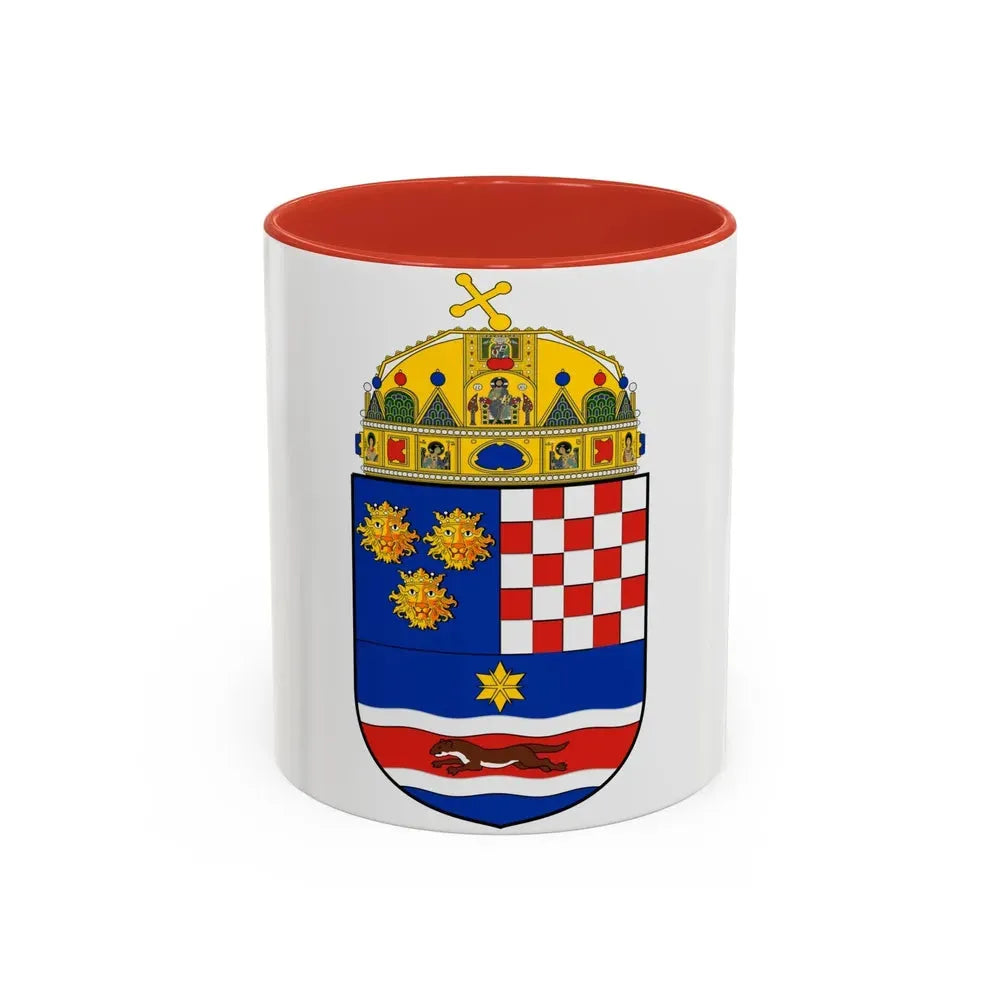 Croatia Country History (with crown) (1868-1918) - Accent Coffee Mug 11oz Red - Go Mug Yourself