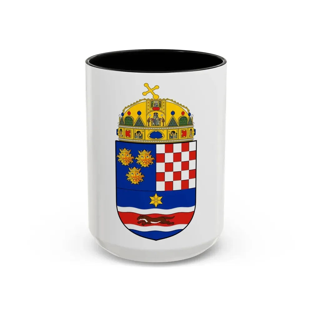 Croatia Country History (with crown) (1868-1918) - Accent Coffee Mug 15oz Black - Go Mug Yourself