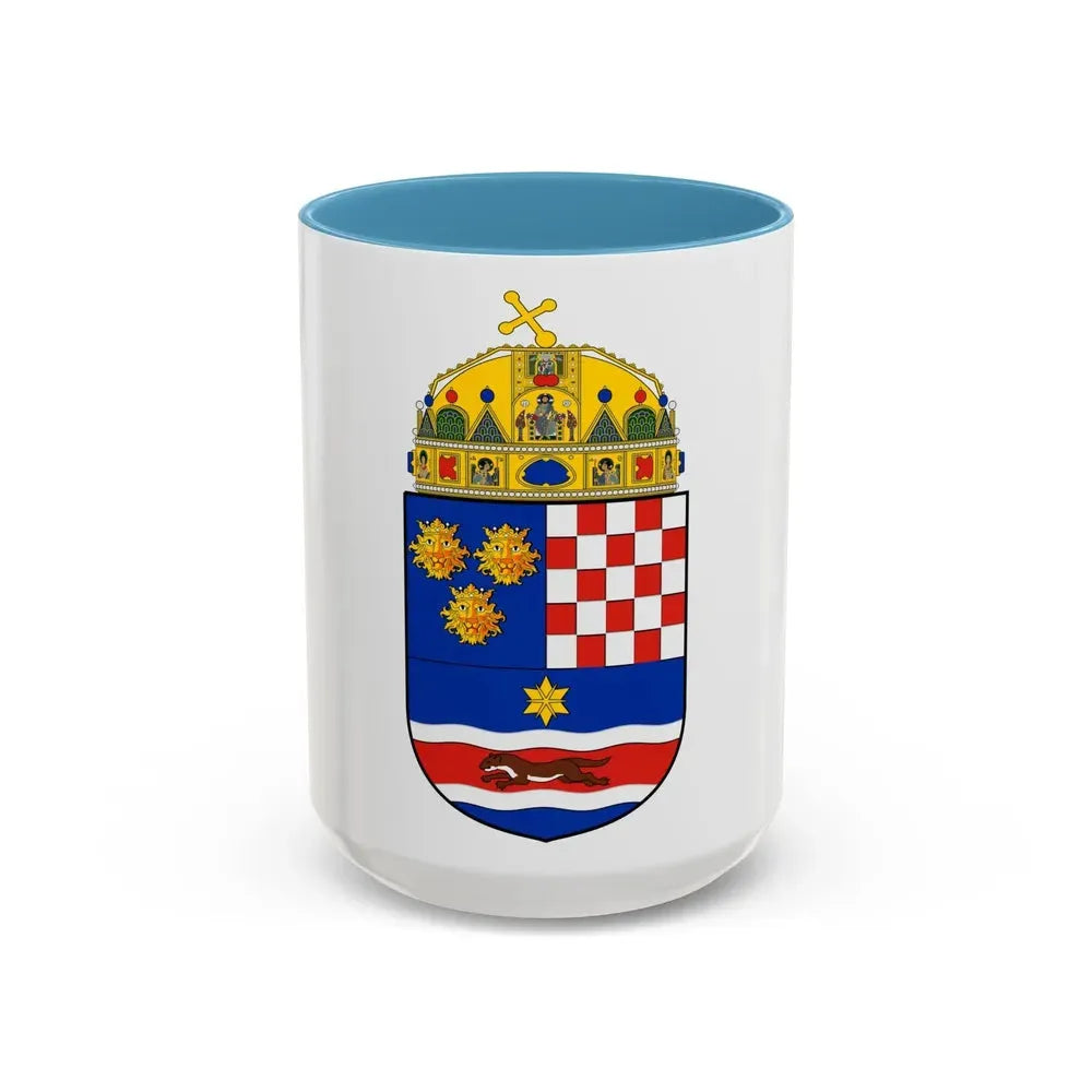 Croatia Country History (with crown) (1868-1918) - Accent Coffee Mug 15oz Light Blue - Go Mug Yourself