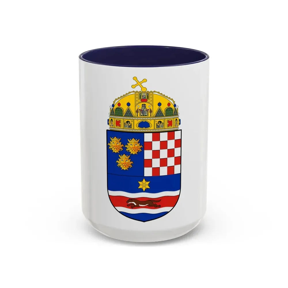 Croatia Country History (with crown) (1868-1918) - Accent Coffee Mug 15oz Navy - Go Mug Yourself
