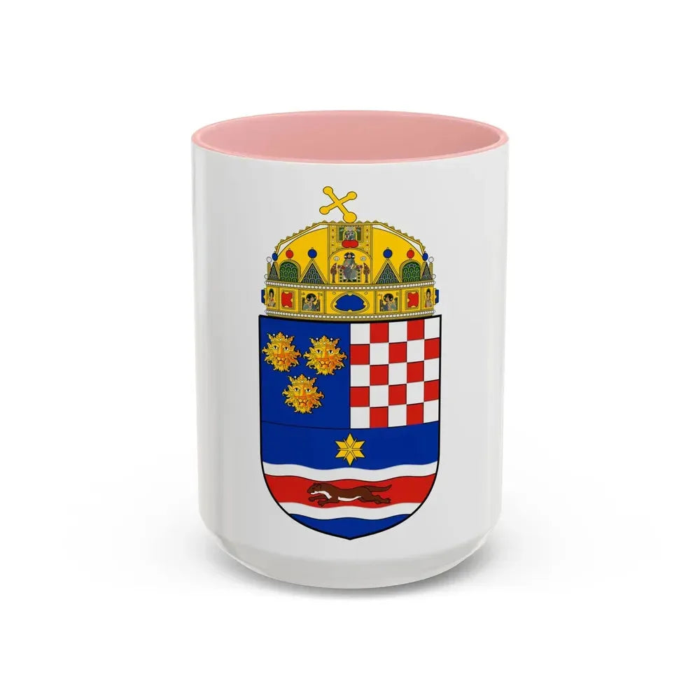 Croatia Country History (with crown) (1868-1918) - Accent Coffee Mug 15oz Pink - Go Mug Yourself
