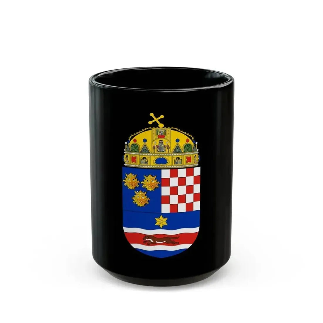 Croatia Country History (with crown) (1868-1918) - Black Coffee Mug 15oz - Go Mug Yourself