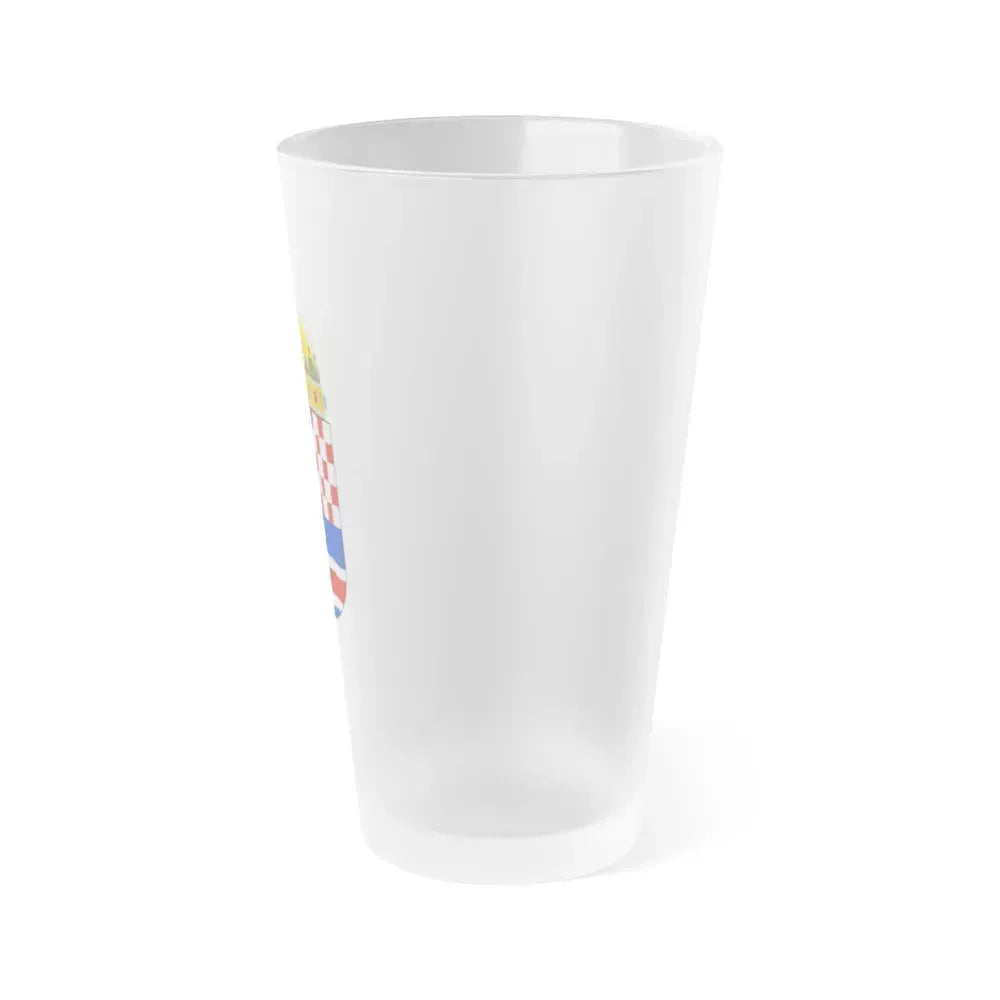 Croatia Country History (with crown) (1868-1918) - Frosted Pint Glass 16oz - Go Mug Yourself