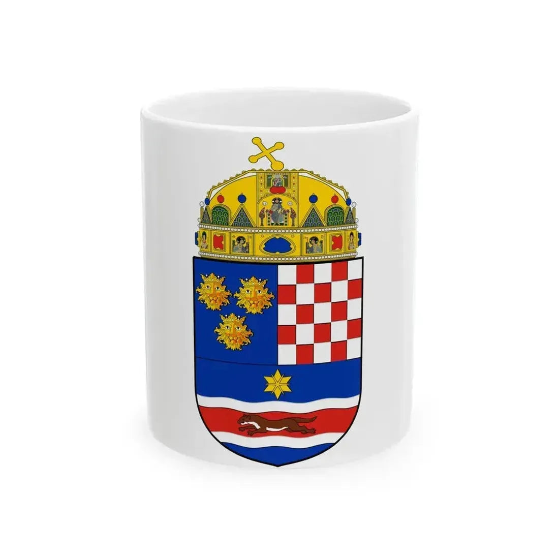 Croatia Country History (with crown) (1868-1918) - White Coffee Mug 11oz - Go Mug Yourself