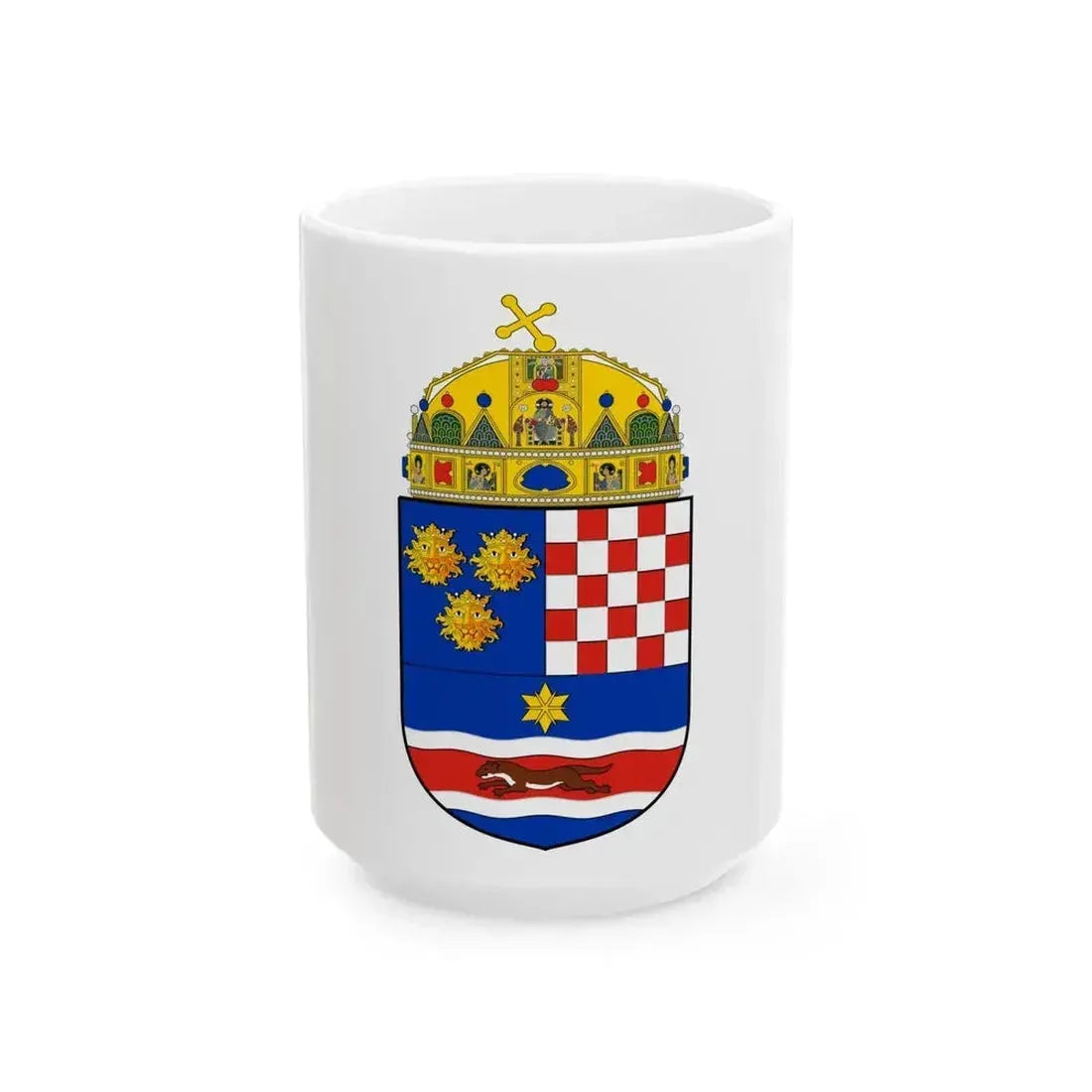 Croatia Country History (with crown) (1868-1918) - White Coffee Mug 15oz - Go Mug Yourself