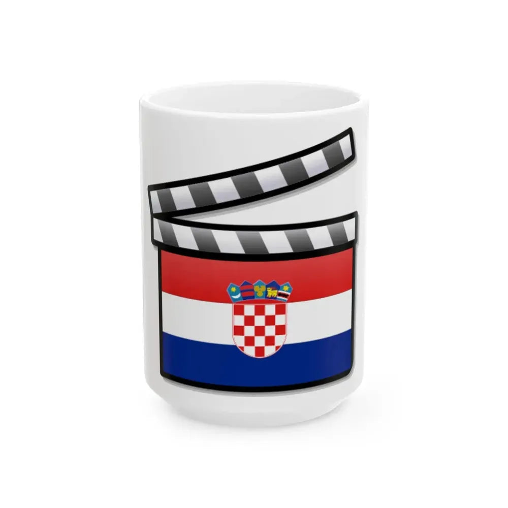 Croatia film clapperboard (Croatia) White Coffee Mug 15oz - Go Mug Yourself