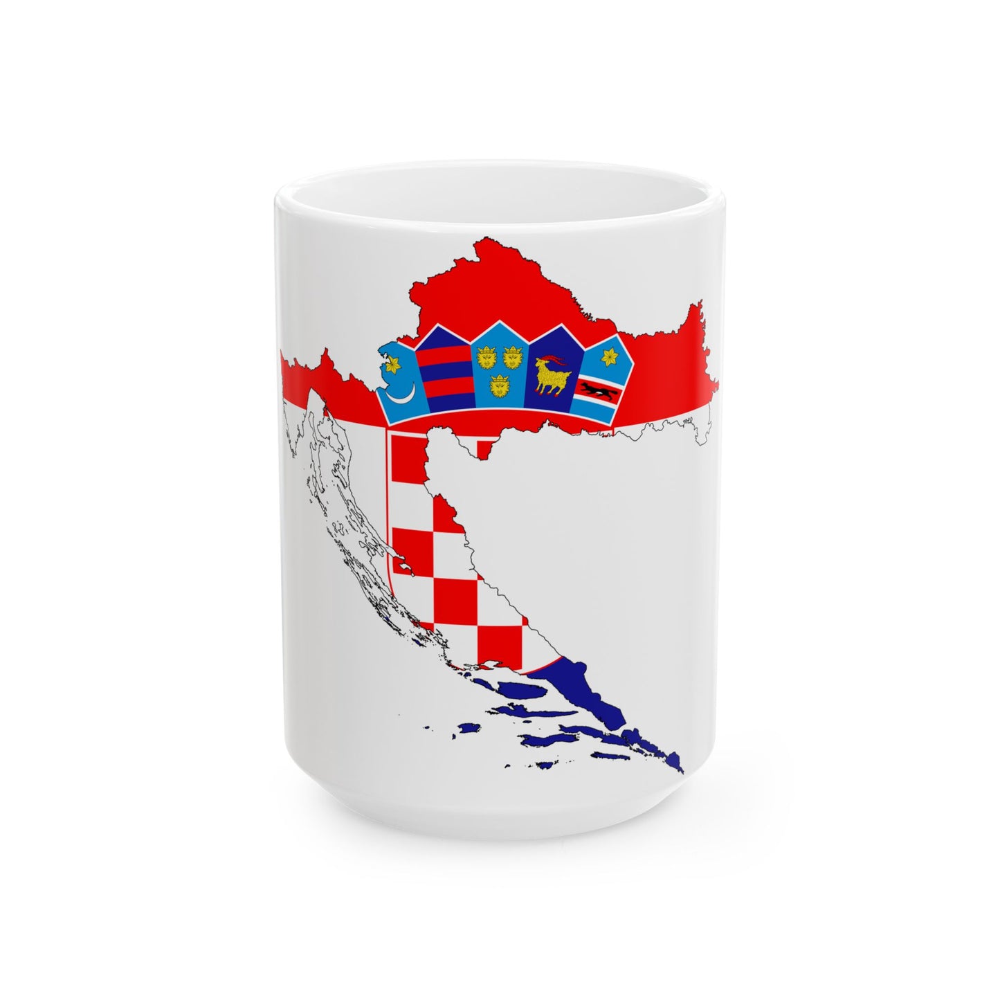 Croatia-Flagmap (Croatia) White Coffee Mug-15oz-Go Mug Yourself