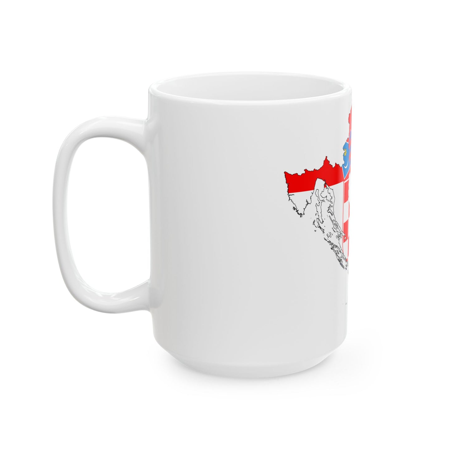 Croatia-Flagmap (Croatia) White Coffee Mug-Go Mug Yourself