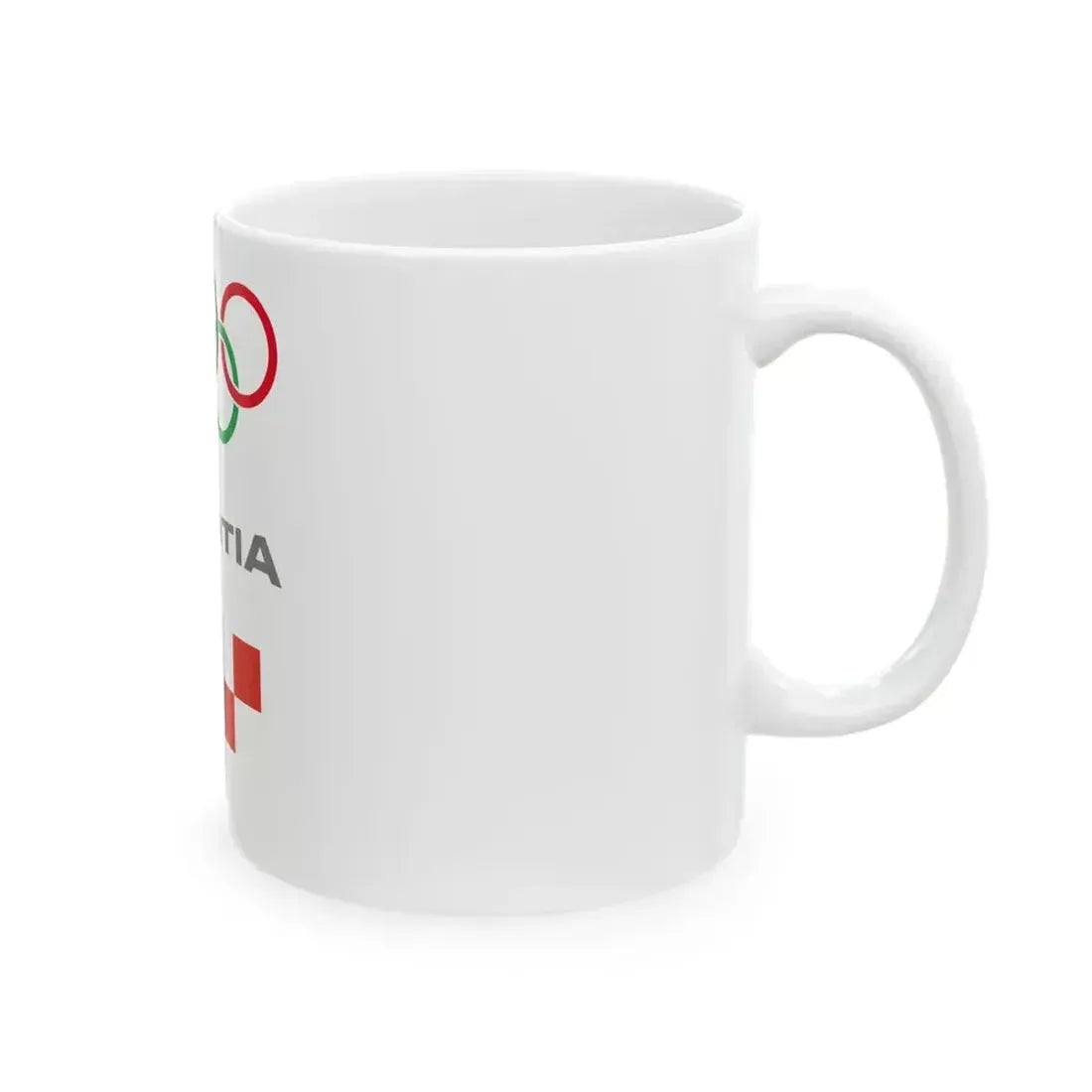 Croatian Olympic Committee flag with English name (Croatia) White Coffee Mug - Go Mug Yourself