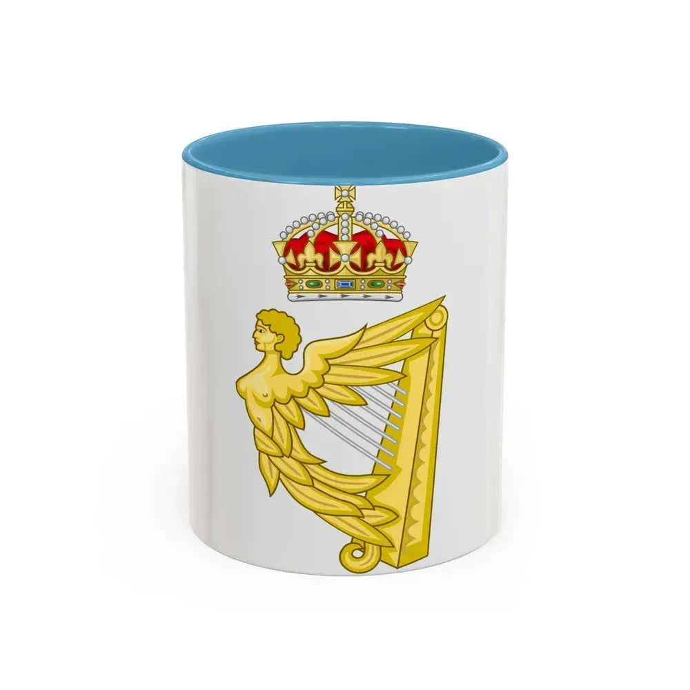 Crowned Harp (Tudor Crown) - Accent Coffee Mug 11oz Light Blue - Go Mug Yourself