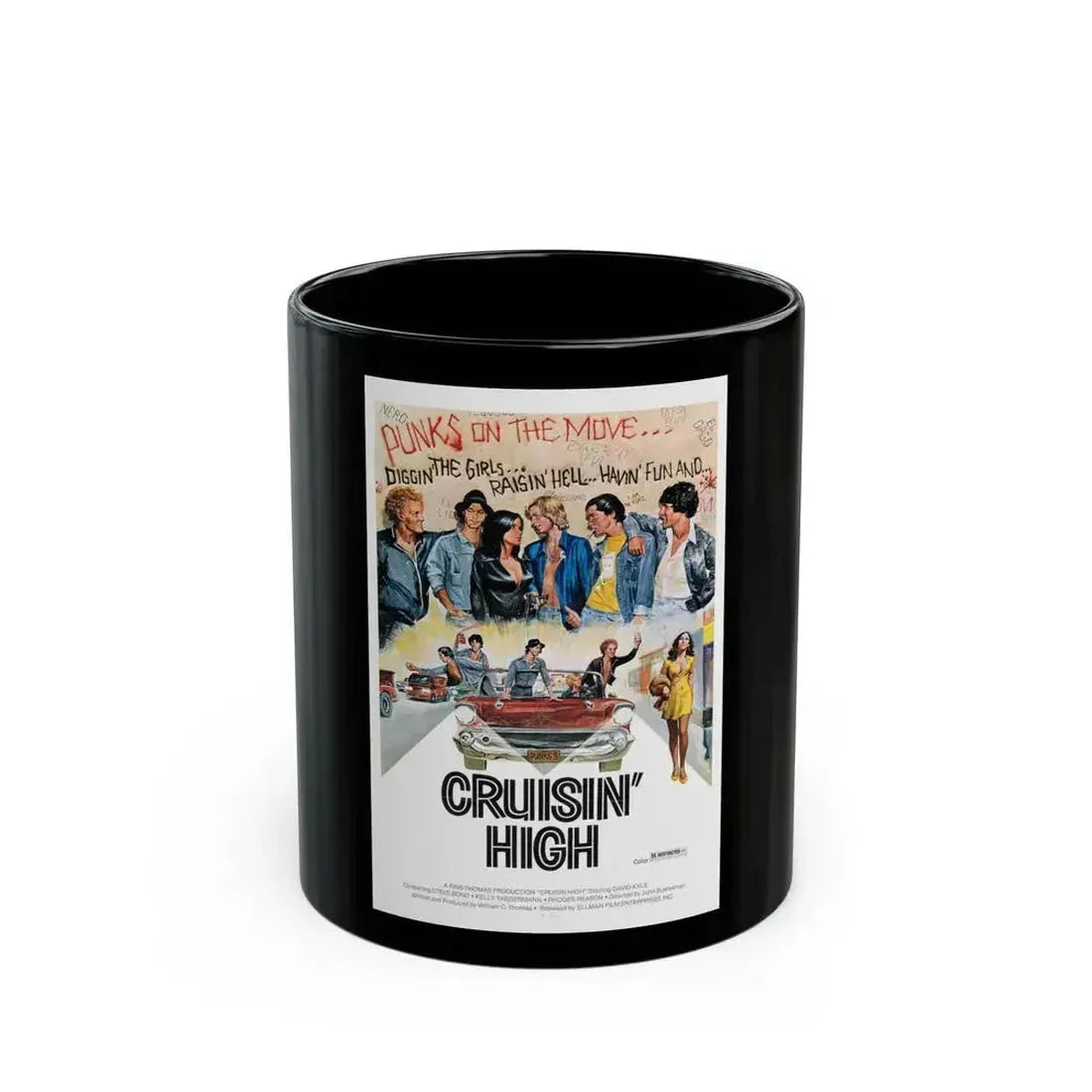 CRUISIN' HIGH (CAT MURKIL AND THE SILKS) 1976 Movie Poster - Black Coffee Mug 11oz - Go Mug Yourself