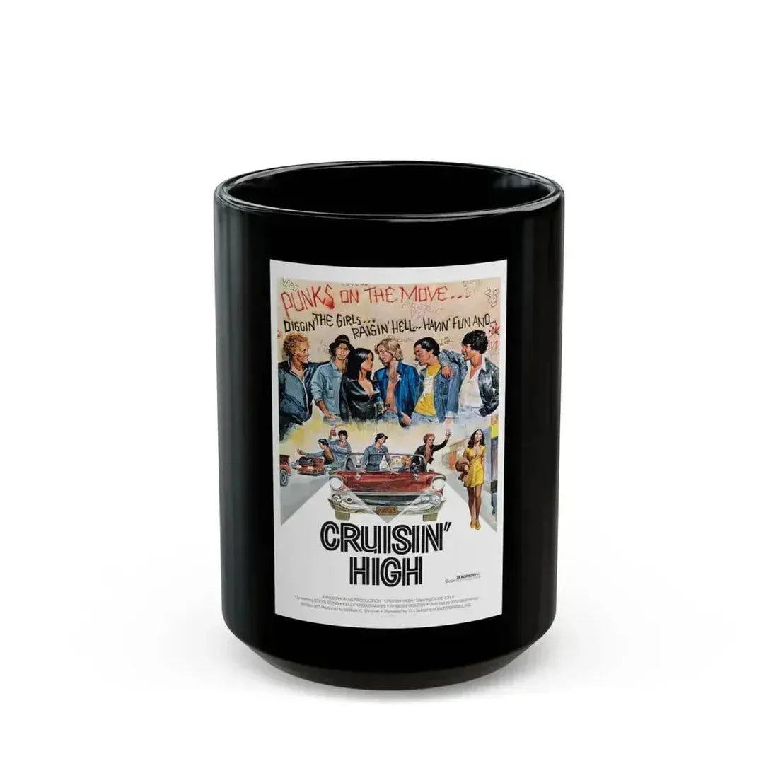 CRUISIN' HIGH (CAT MURKIL AND THE SILKS) 1976 Movie Poster - Black Coffee Mug 15oz - Go Mug Yourself