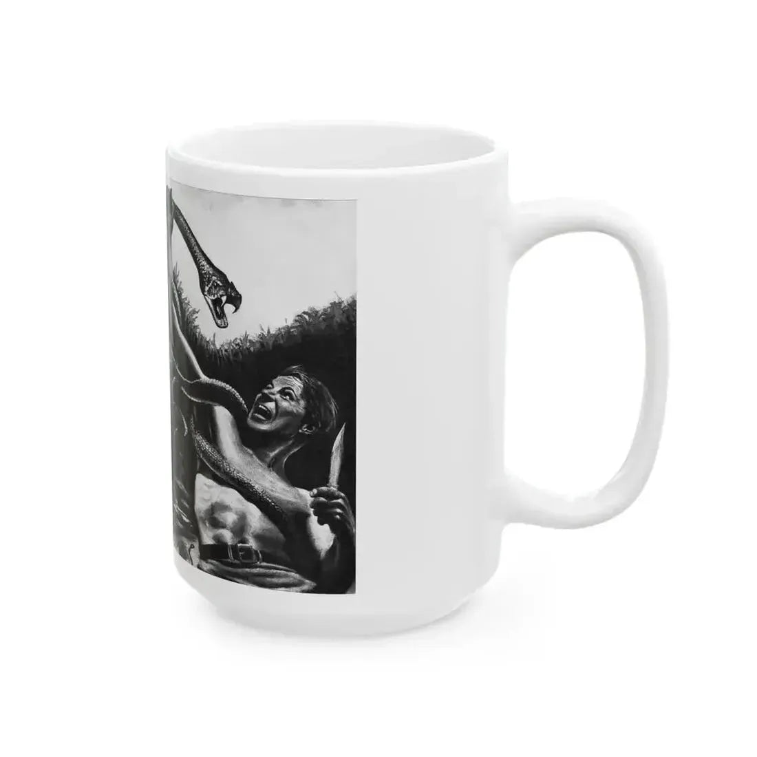 Crushed by the Congo Monster, Man's Daring, December 1960 - White Coffee Mug - Go Mug Yourself