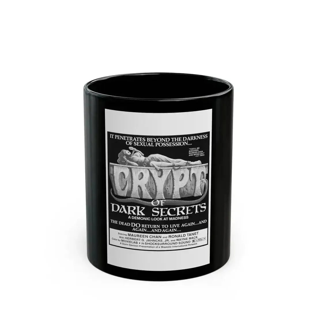 CRYPT OF DARK SECRETS 1976 Movie Poster - Black Coffee Mug 11oz - Go Mug Yourself