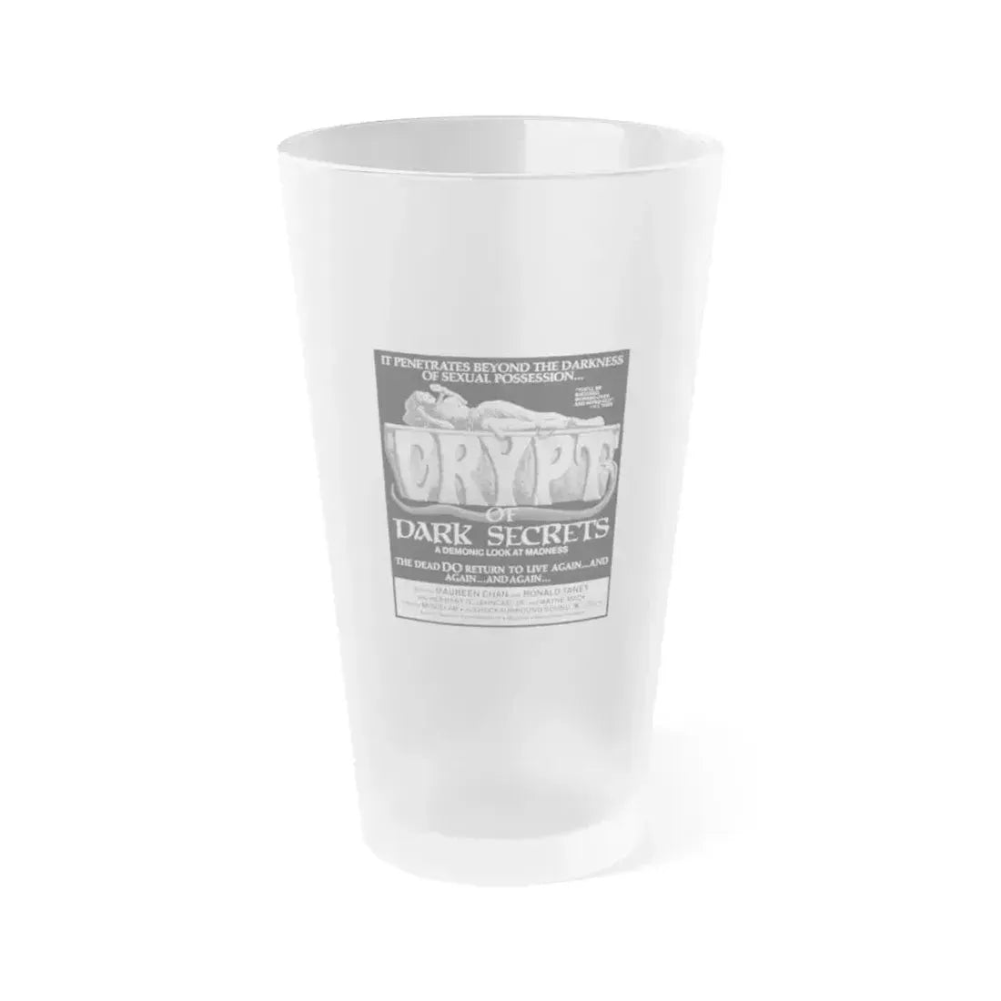 CRYPT OF DARK SECRETS 1976 Movie Poster - Frosted Pint Glass 16oz 16oz Frosted - Go Mug Yourself