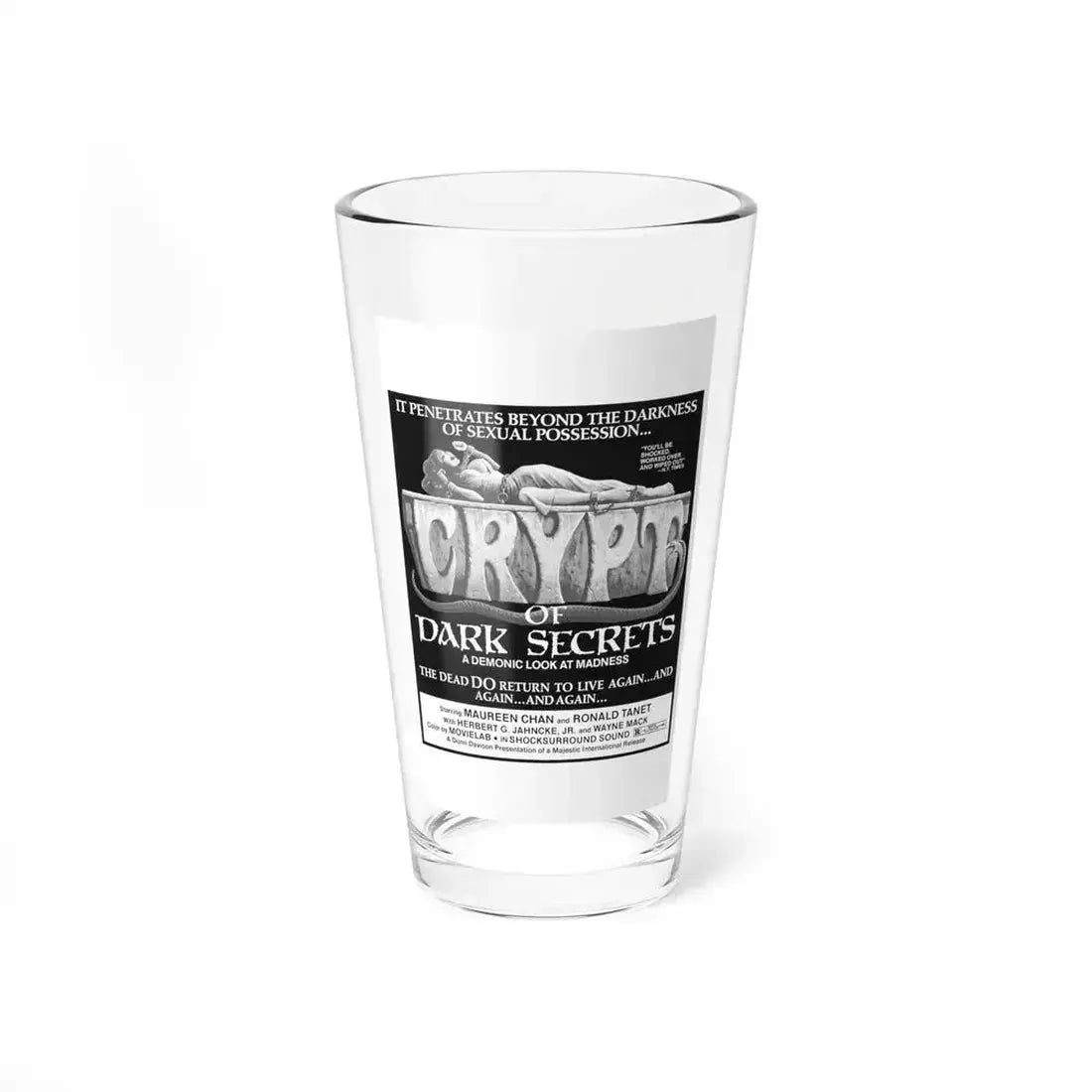 CRYPT OF DARK SECRETS 1976 Movie Poster - Pint Glass 16oz 16oz - Go Mug Yourself