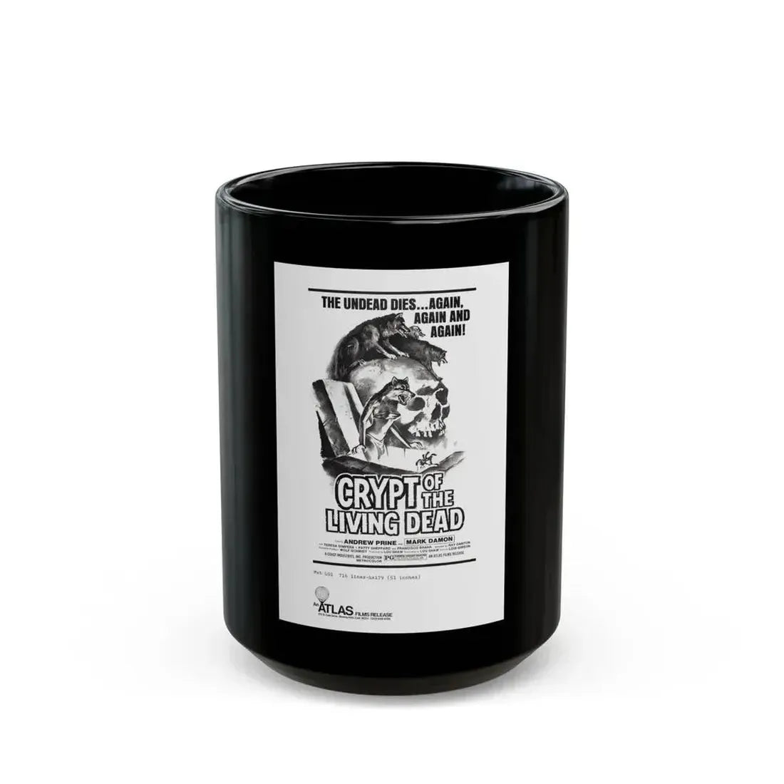 CRYPT OF THE LIVING DEAD (HANNAH QUEEN OF THE VAMPIRES) 1973 Movie Poster - Black Coffee Mug 15oz - Go Mug Yourself