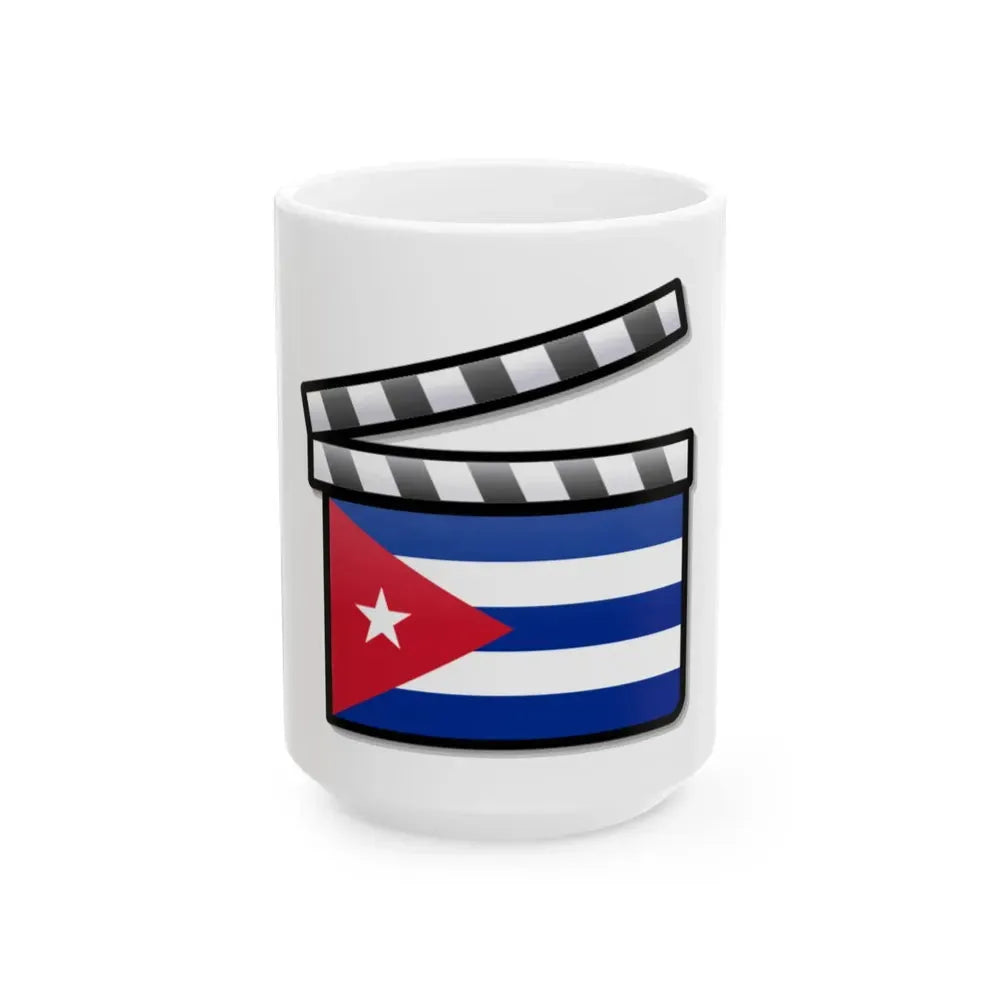 Cuba film clapperboard (Cuba) White Coffee Mug 15oz - Go Mug Yourself