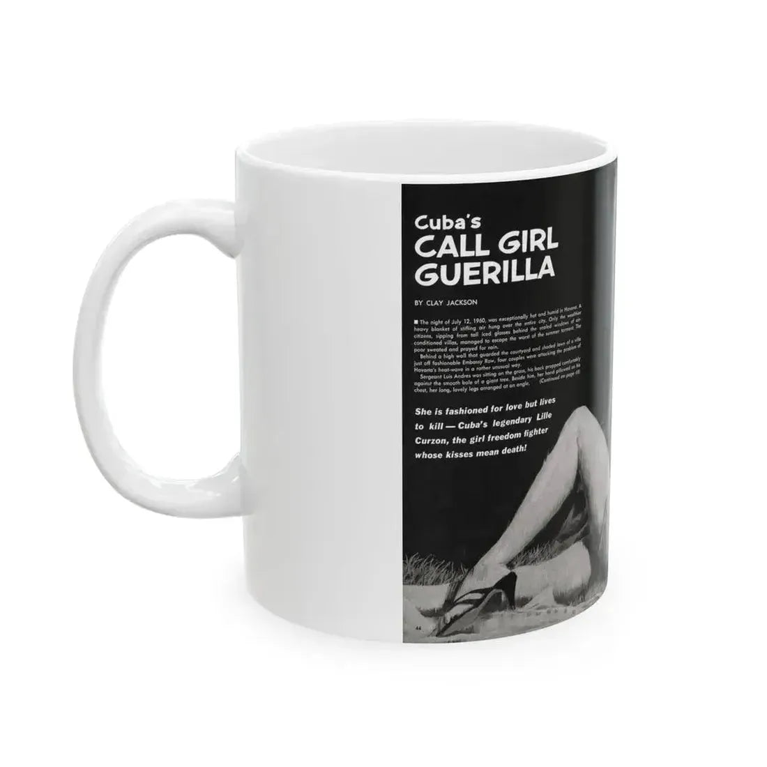 Cuba's Call Girl Guerilla, Adventure, December 1963 - White Coffee Mug - Go Mug Yourself