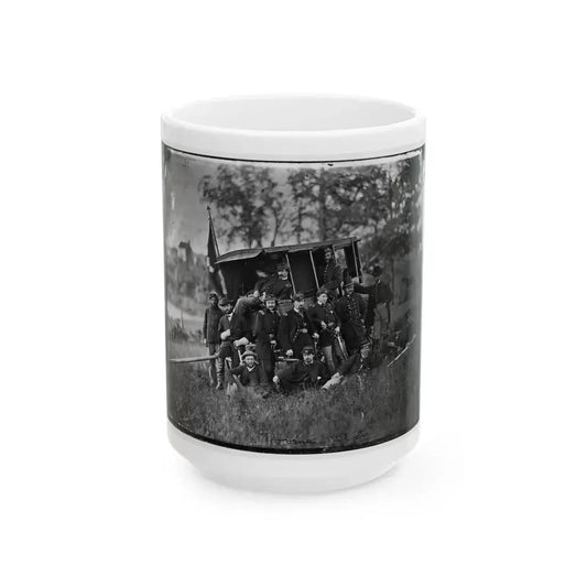 Culpeper, Va. Gen Robert O. Tyler And Staff Of The Artillery Reserve (U.S. Civil War) White Coffee Mug 15oz - Go Mug Yourself