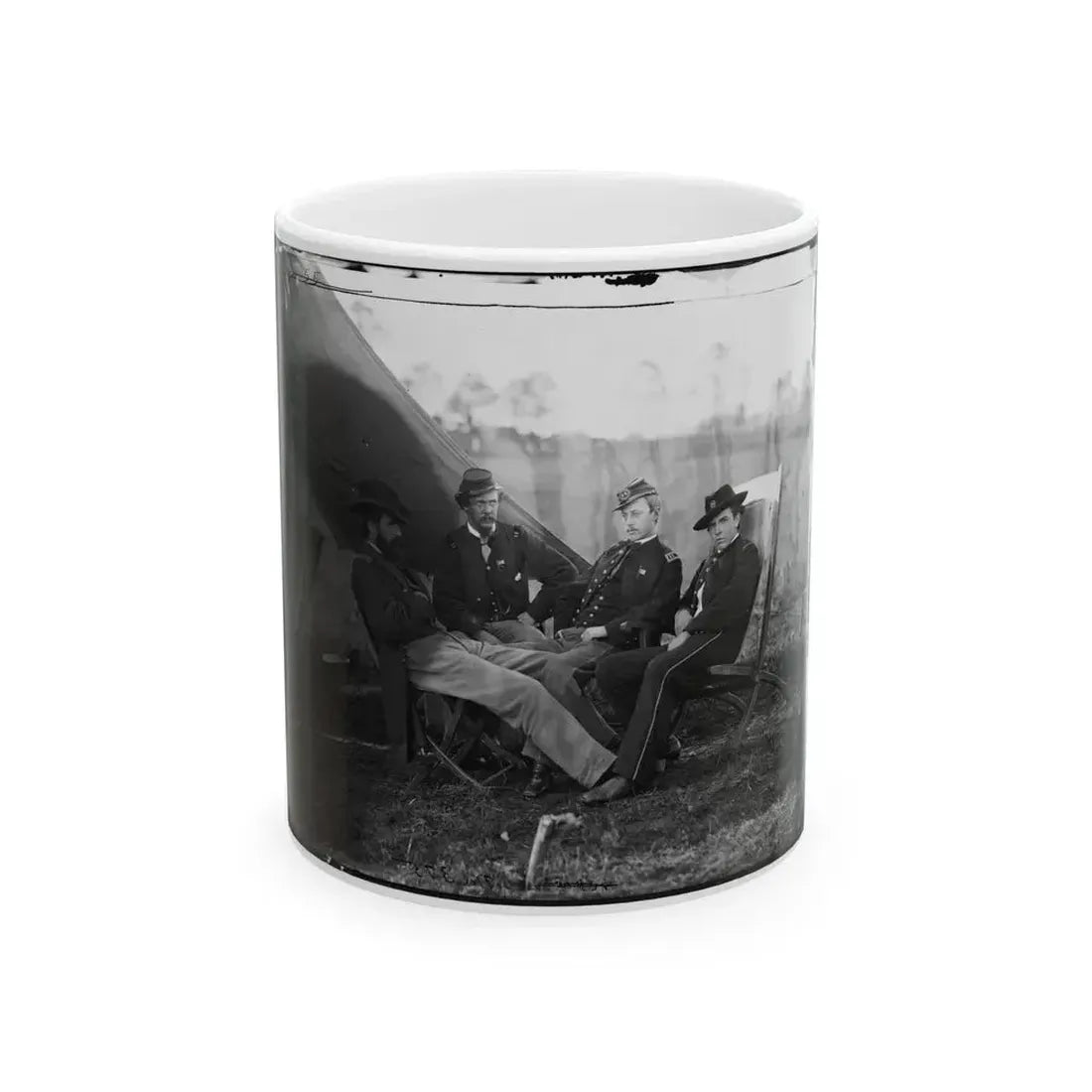 Culpeper, Virginia. Group Of Officers, Headquarters, Army Of The Potomac (U.S. Civil War) White Coffee Mug 11oz - Go Mug Yourself