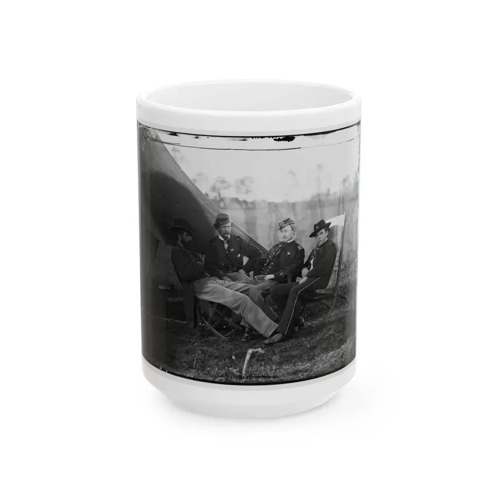 Culpeper, Virginia. Group Of Officers, Headquarters, Army Of The Potomac (U.S. Civil War) White Coffee Mug 15oz - Go Mug Yourself