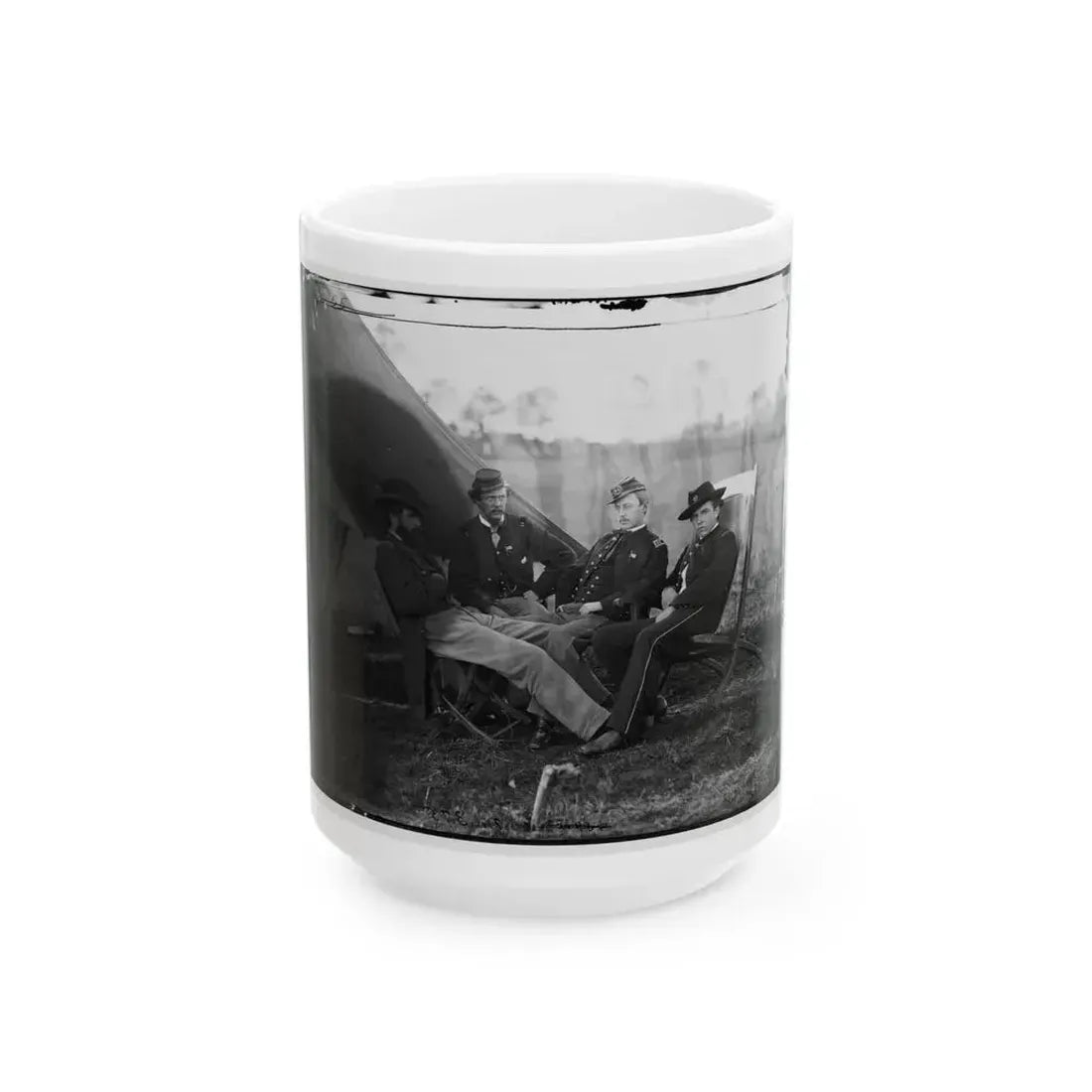 Culpeper, Virginia. Group Of Officers, Headquarters, Army Of The Potomac (U.S. Civil War) White Coffee Mug 15oz - Go Mug Yourself