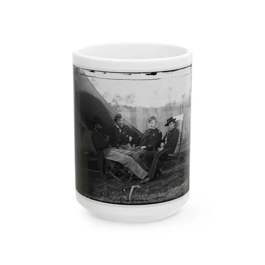 Culpeper, Virginia. Group Of Officers, Headquarters, Army Of The Potomac (U.S. Civil War) White Coffee Mug 15oz - Go Mug Yourself