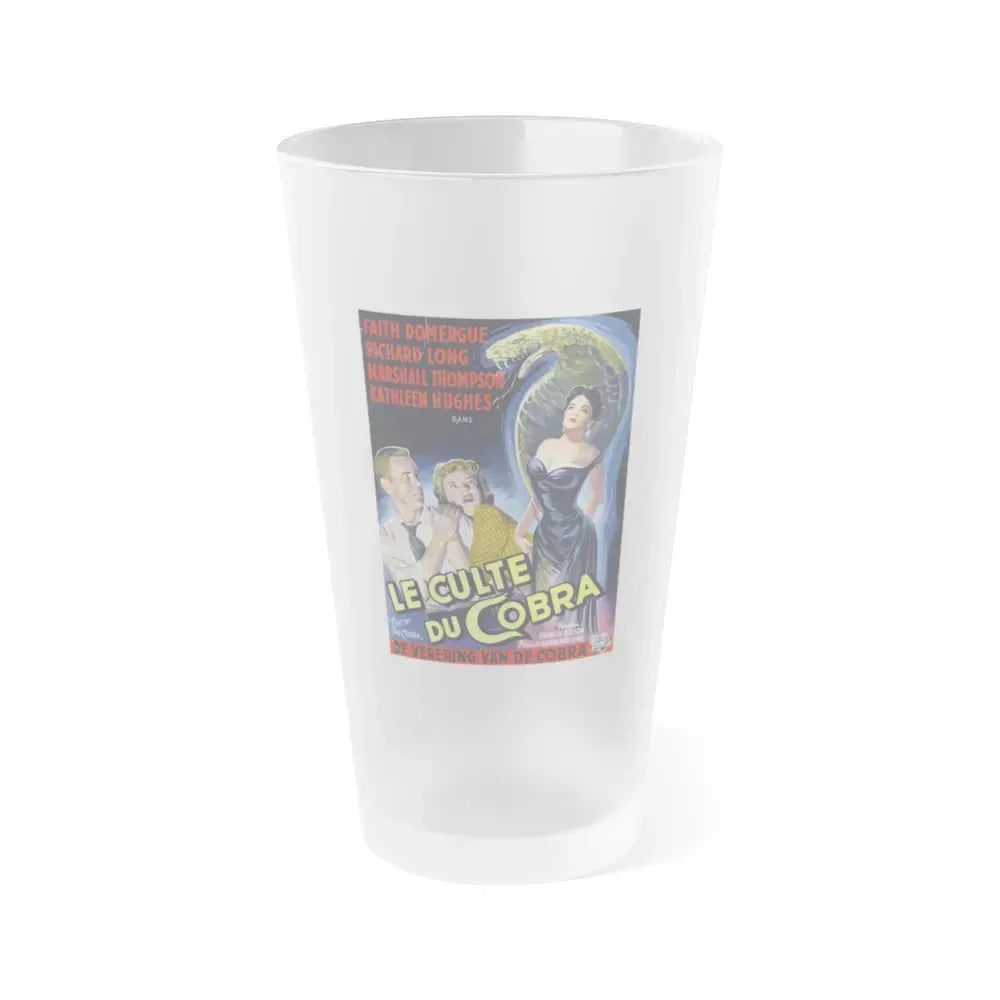 CULT OF THE COBRA (BELGIAN) 1955 Movie Poster - Frosted Pint Glass 16oz 16oz Frosted - Go Mug Yourself