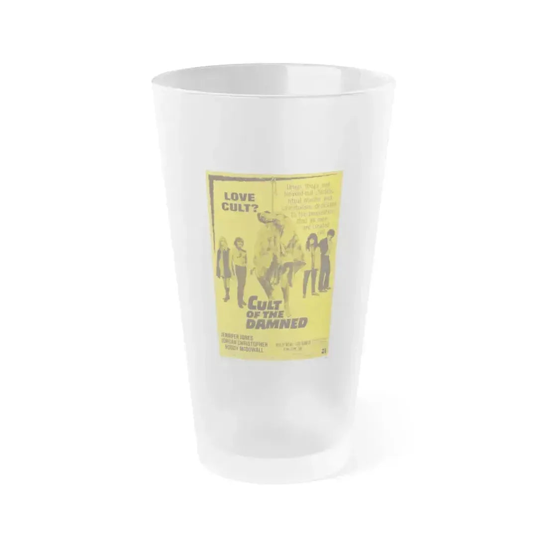 CULT OF THE DAMNED 1969 Movie Poster - Frosted Pint Glass 16oz 16oz Frosted - Go Mug Yourself