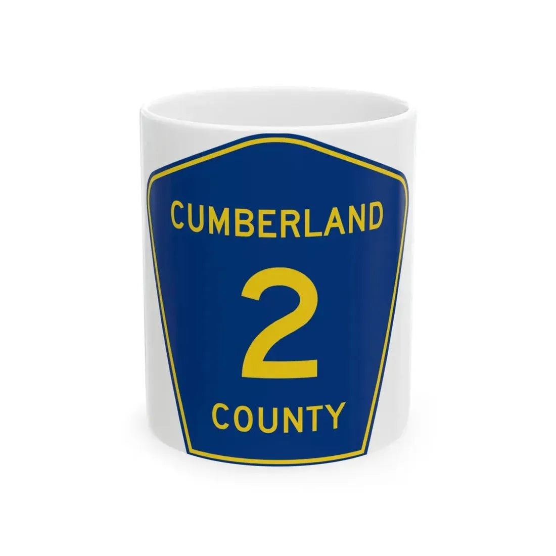 Cumberland County 2 (Illinois) (Road Sign) White Coffee Mug 11oz - Go Mug Yourself
