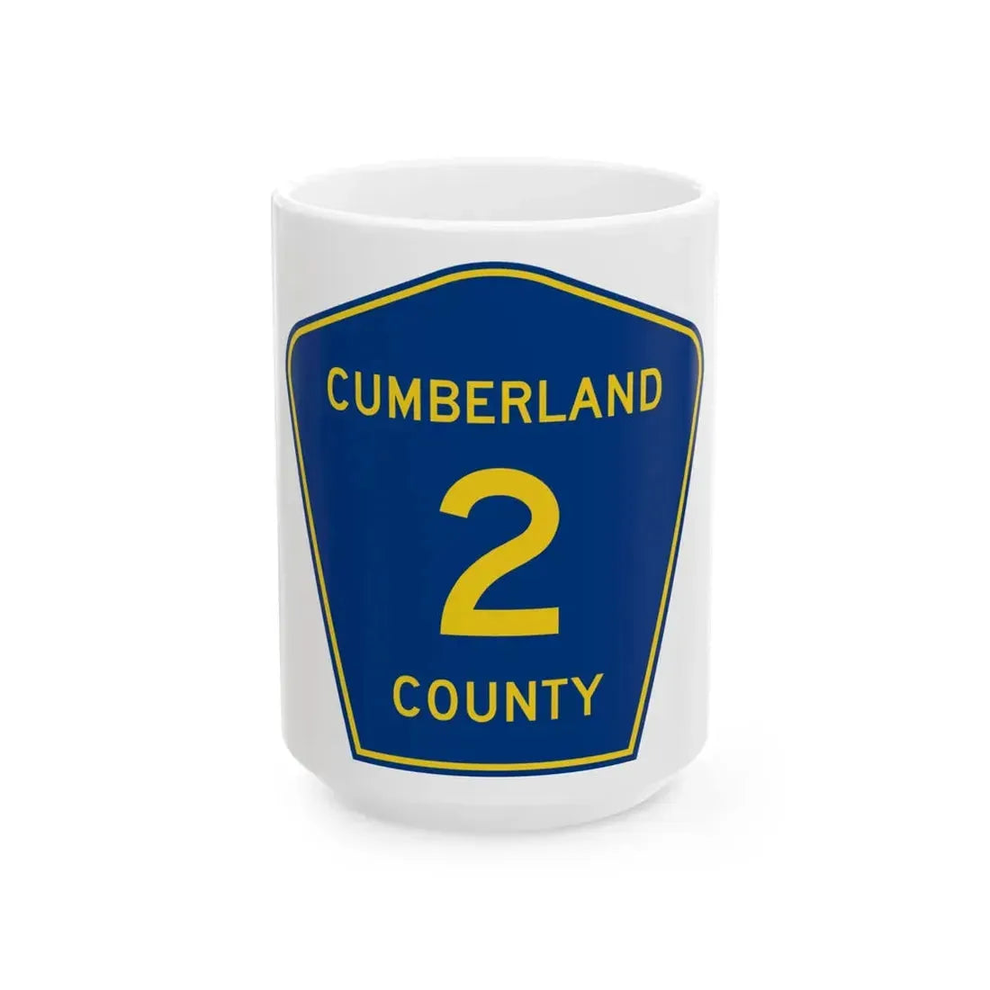 Cumberland County 2 (Illinois) (Road Sign) White Coffee Mug 15oz - Go Mug Yourself