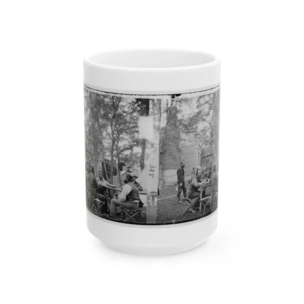 Cumberland Landing, Va. Secret Service Men At Foller's House (U.S. Civil War) White Coffee Mug 15oz - Go Mug Yourself