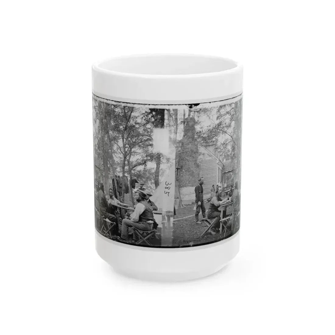 Cumberland Landing, Va. Secret Service Men At Foller's House (U.S. Civil War) White Coffee Mug 15oz - Go Mug Yourself