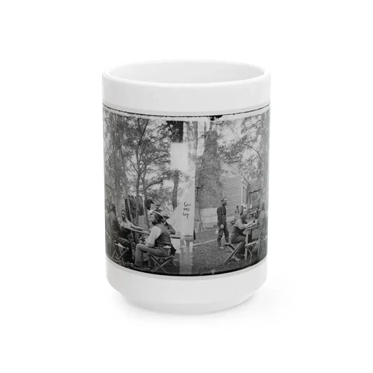 Cumberland Landing, Va. Secret Service Men At Foller's House (U.S. Civil War) White Coffee Mug 15oz - Go Mug Yourself