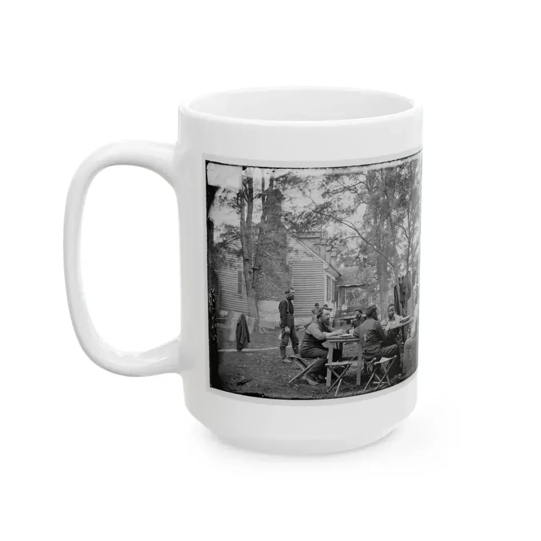 Cumberland Landing, Va. Secret Service Men At Foller's House (U.S. Civil War) White Coffee Mug - Go Mug Yourself