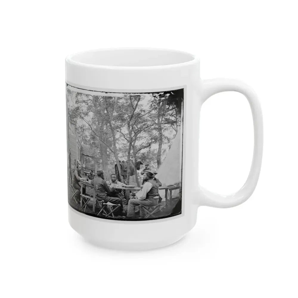 Cumberland Landing, Va. Secret Service Men At Foller's House (U.S. Civil War) White Coffee Mug - Go Mug Yourself