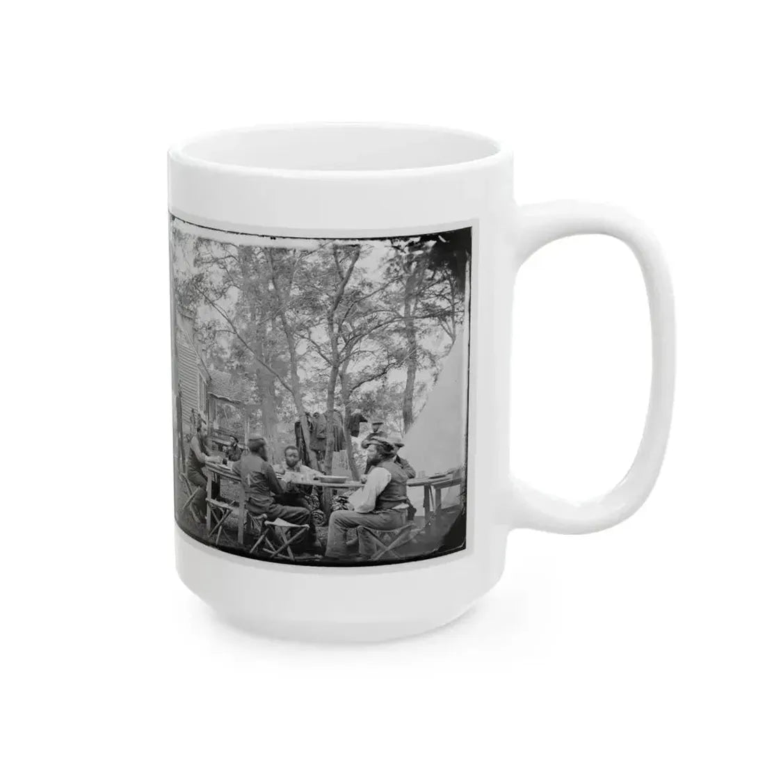 Cumberland Landing, Va. Secret Service Men At Foller's House (U.S. Civil War) White Coffee Mug - Go Mug Yourself