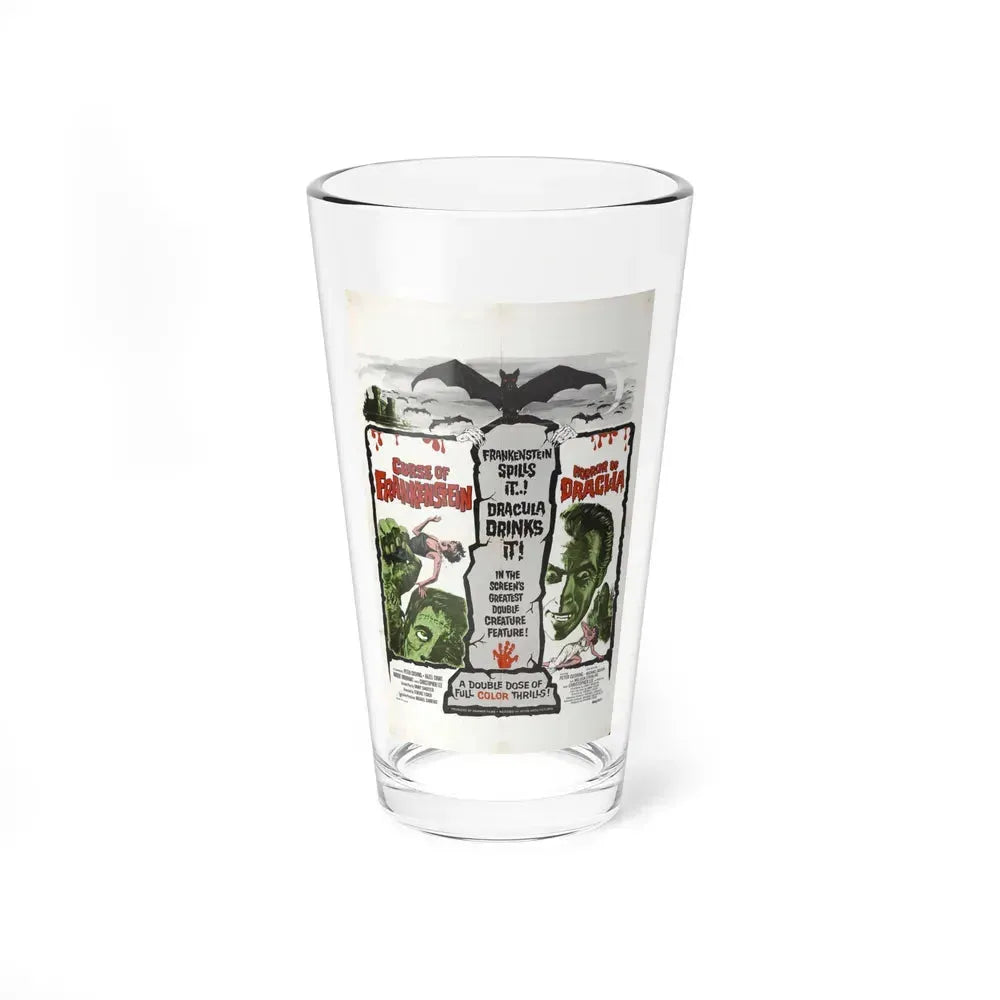 CURSE OF FRANKENSTEIN + HORROR OF DRACULA 1957 Movie Poster - Pint Glass 16oz 16oz - Go Mug Yourself