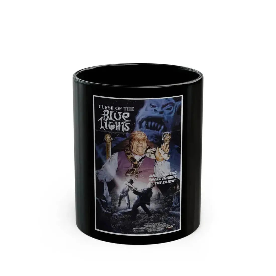 CURSE OF THE BLUE LIGHTS 1988 Movie Poster - Black Coffee Mug 11oz - Go Mug Yourself