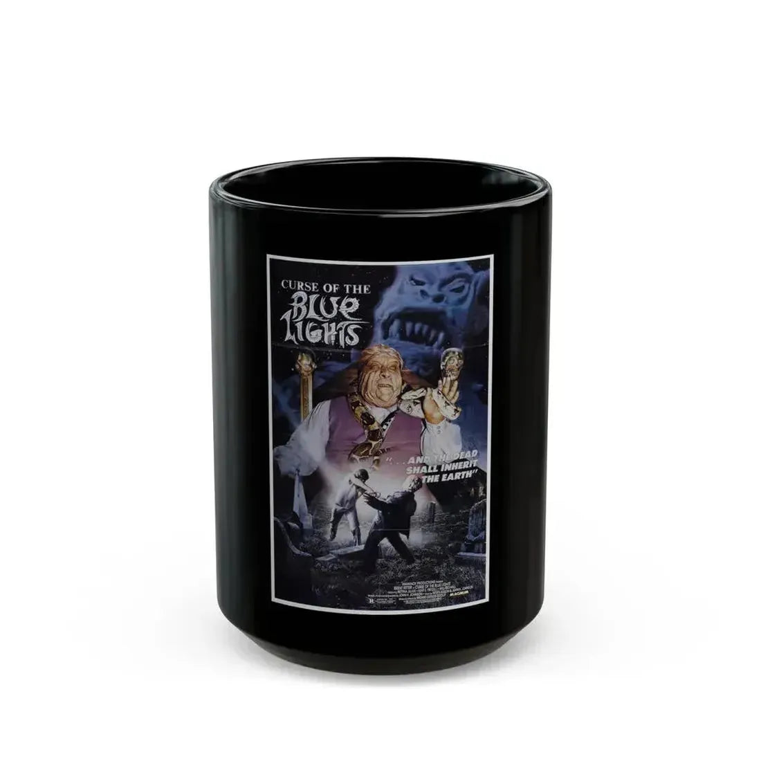 CURSE OF THE BLUE LIGHTS 1988 Movie Poster - Black Coffee Mug 15oz - Go Mug Yourself